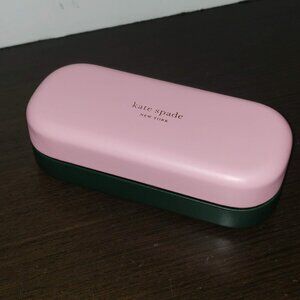Kate Spade New York Sunglasses Eyeglasses Hard Shell Case Pink & Dark Green